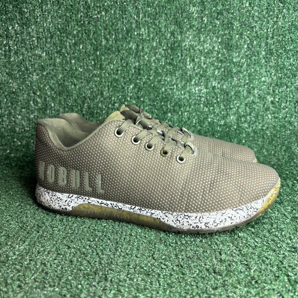 NOBULL Mesh Trainer Speckled Gum‎ Sole Gym Shoes Olive Green Mens 8.5 Womens 10